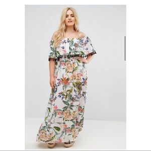 Boohoo off the shoulder maxi